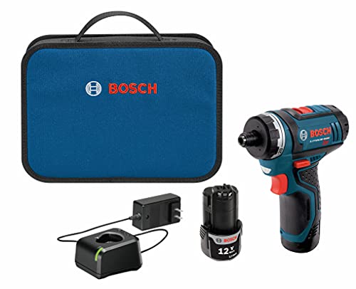 Bosch PS21-2A 12V Max 2-Speed Pocket Driver Kit with 2 Batteries, Charger and Case , Blue